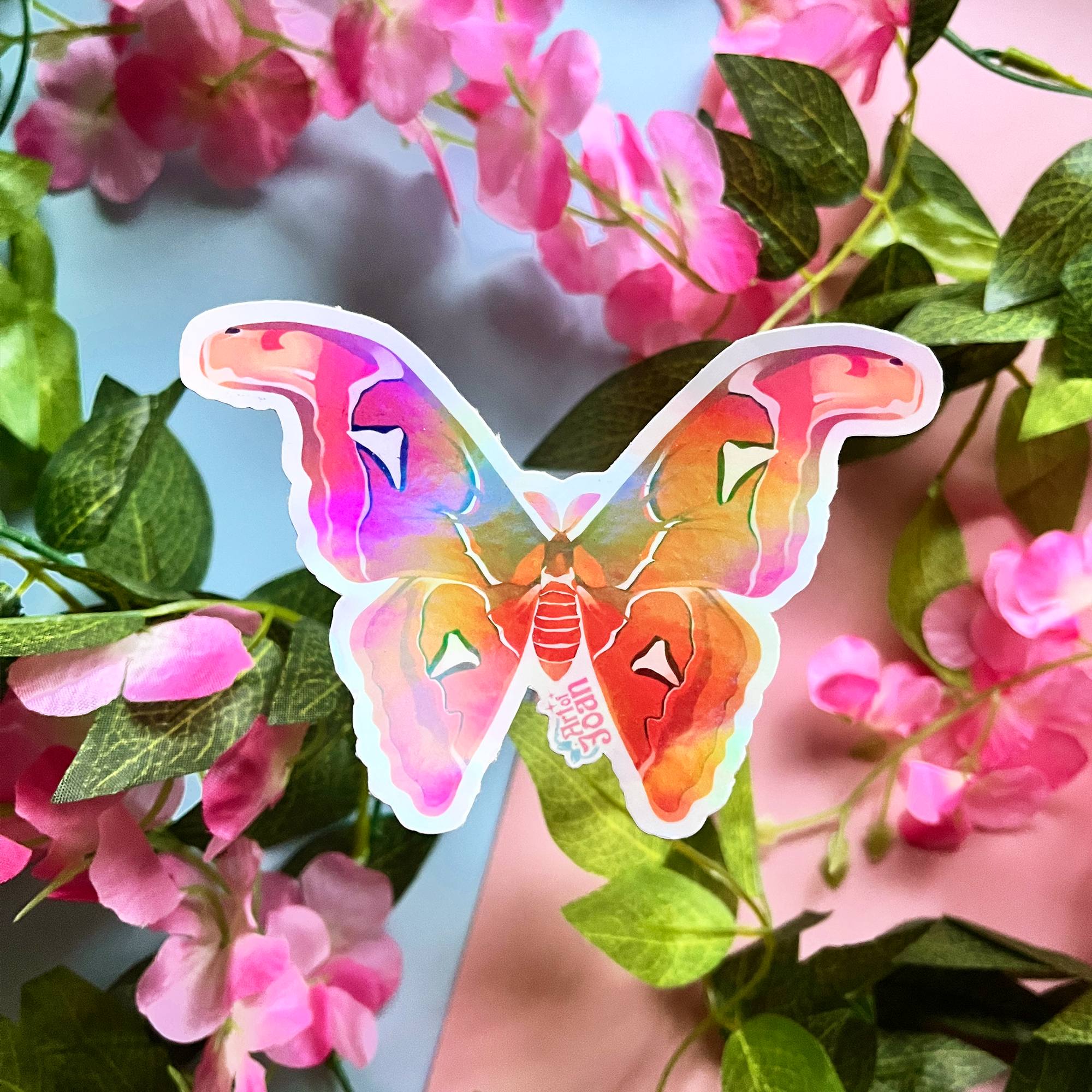 Atlas Moth Holographic Sticker