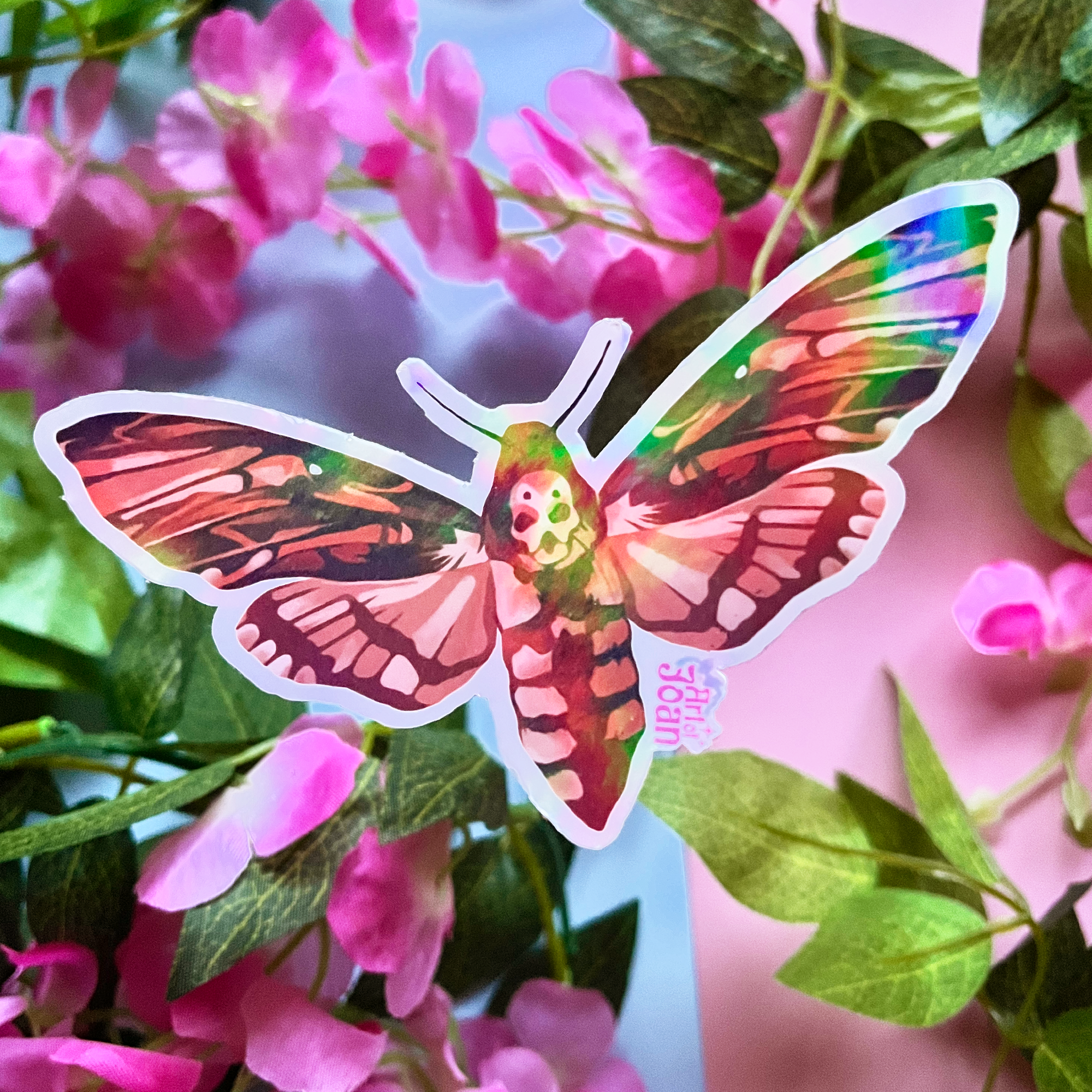 Death's Head Moth Holographic Sticker