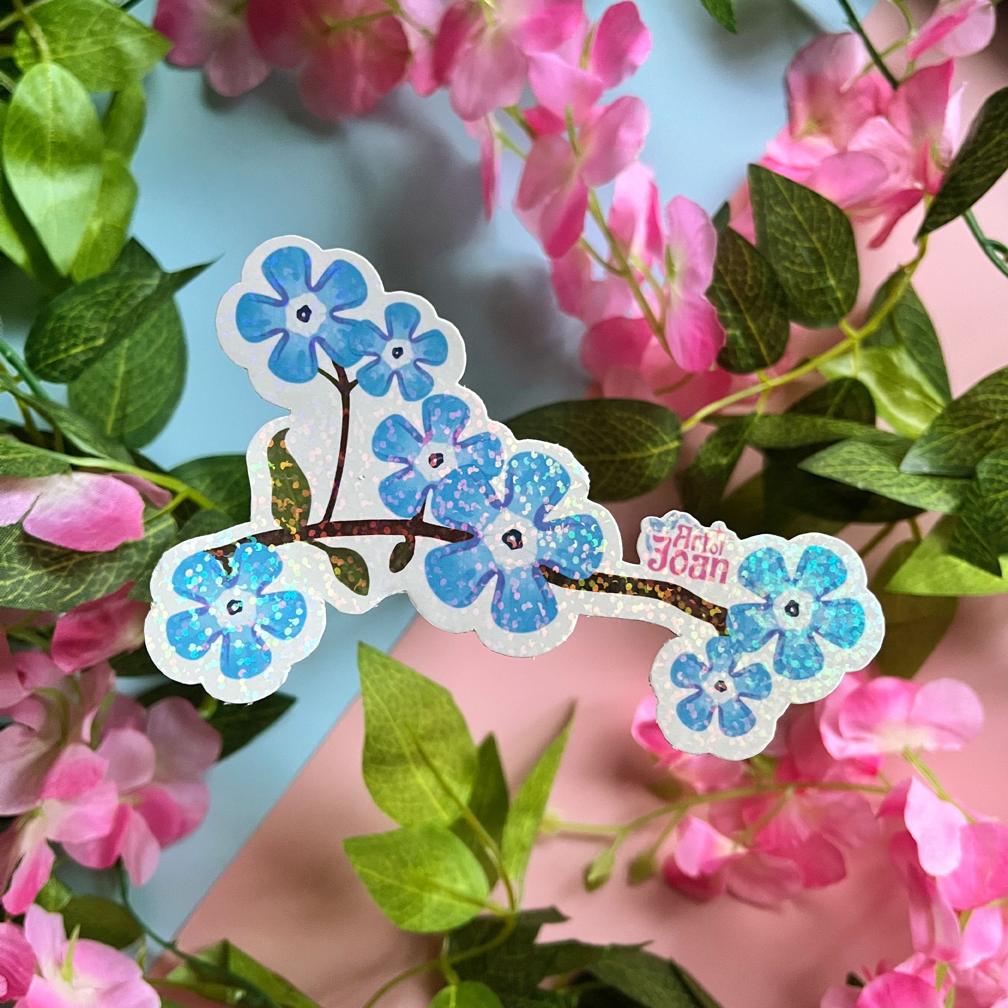 Forget Me Not Holographic Sticker