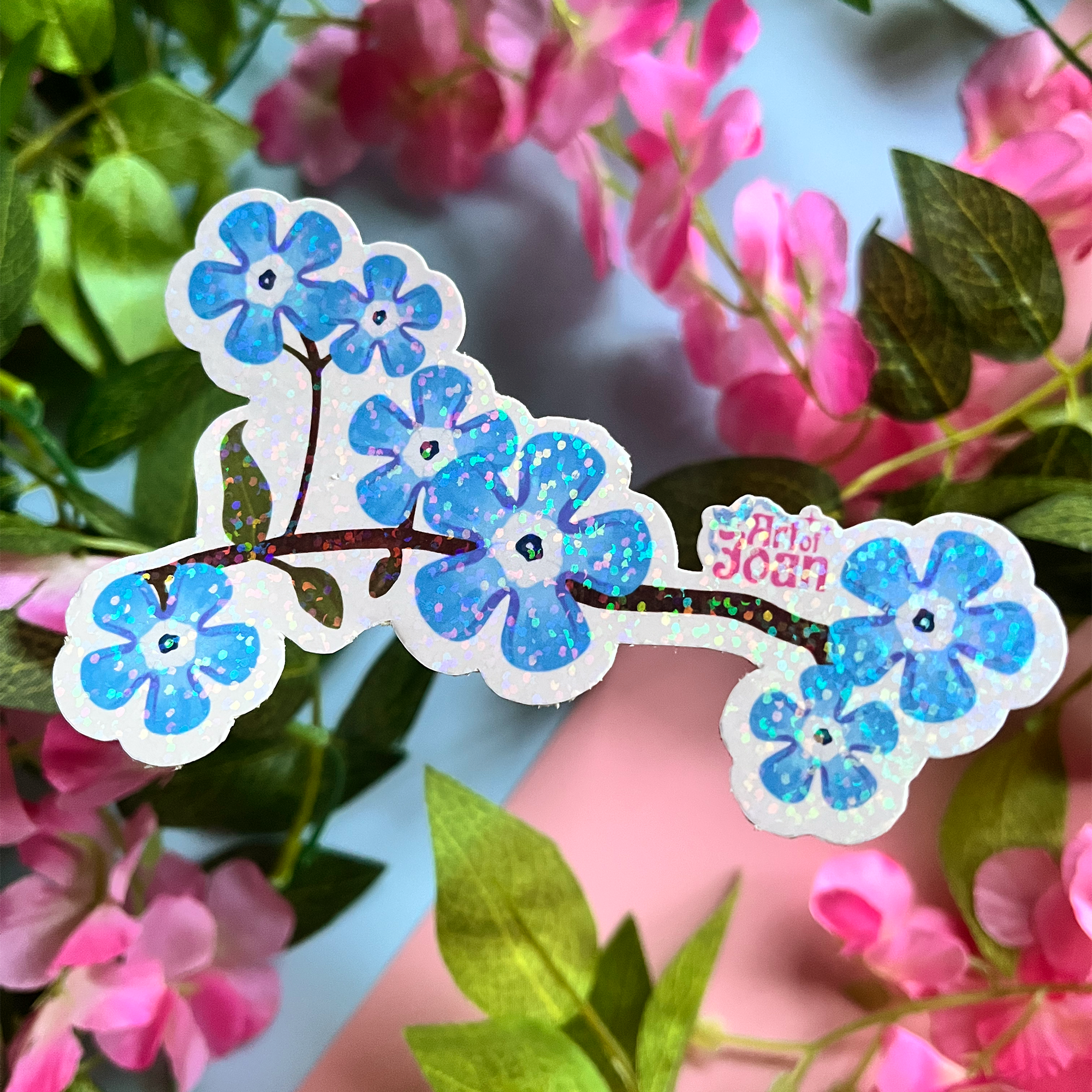 Forget Me Not Holographic Sticker