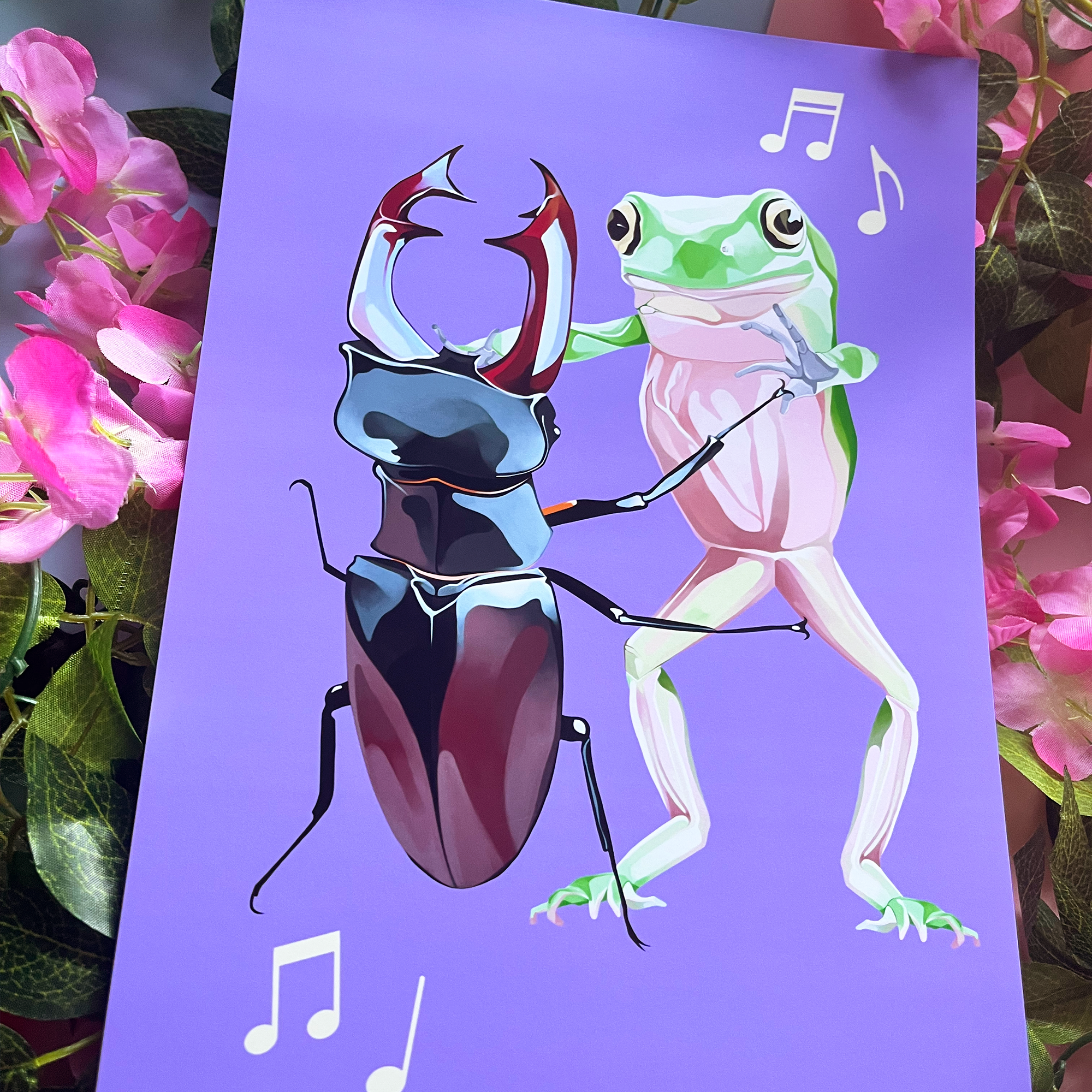 Frog & Beetle Dance Art Print