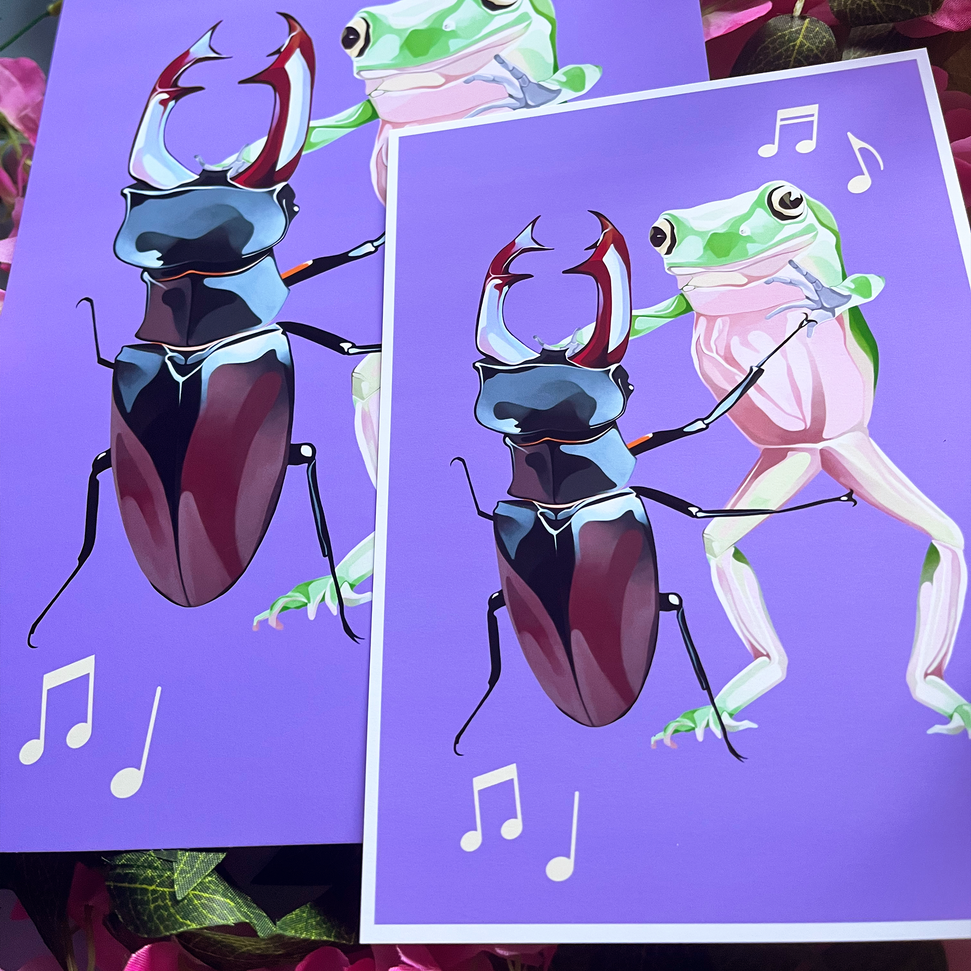 Frog & Beetle Dance Art Print