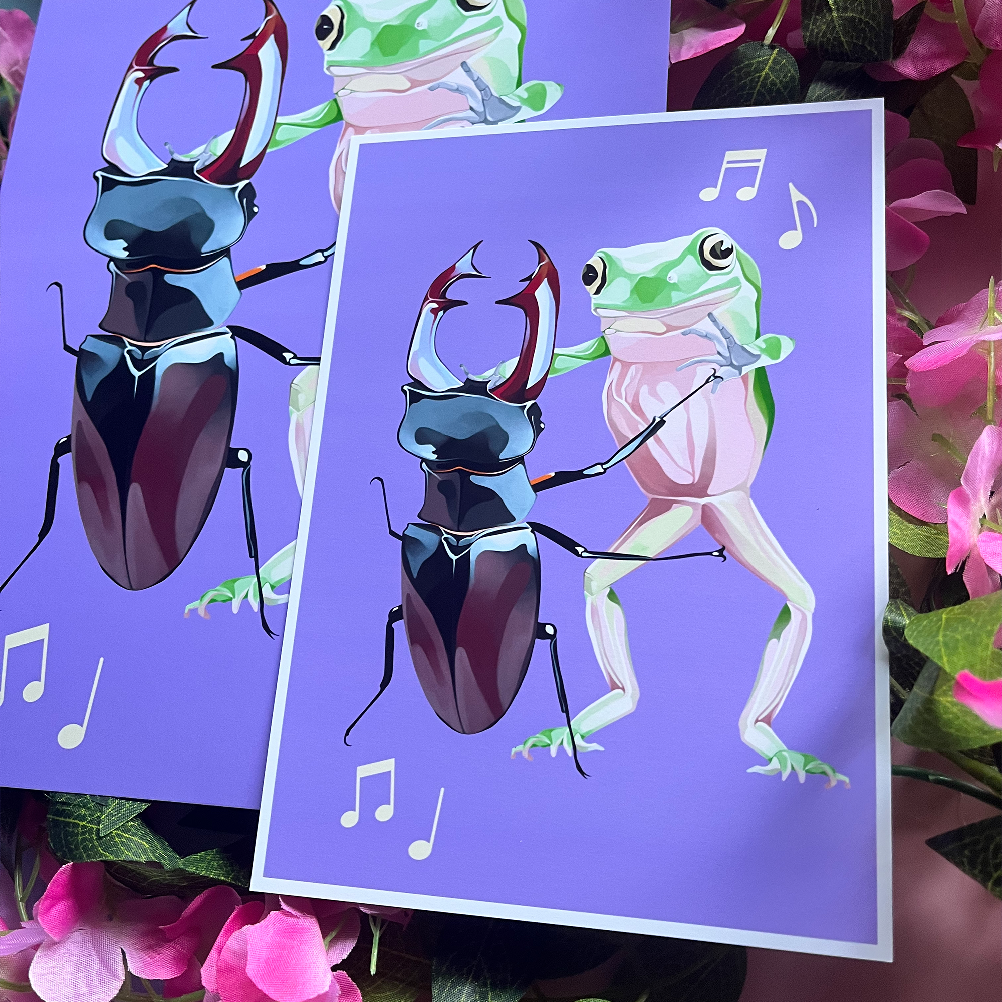 Frog & Beetle Dance Art Print
