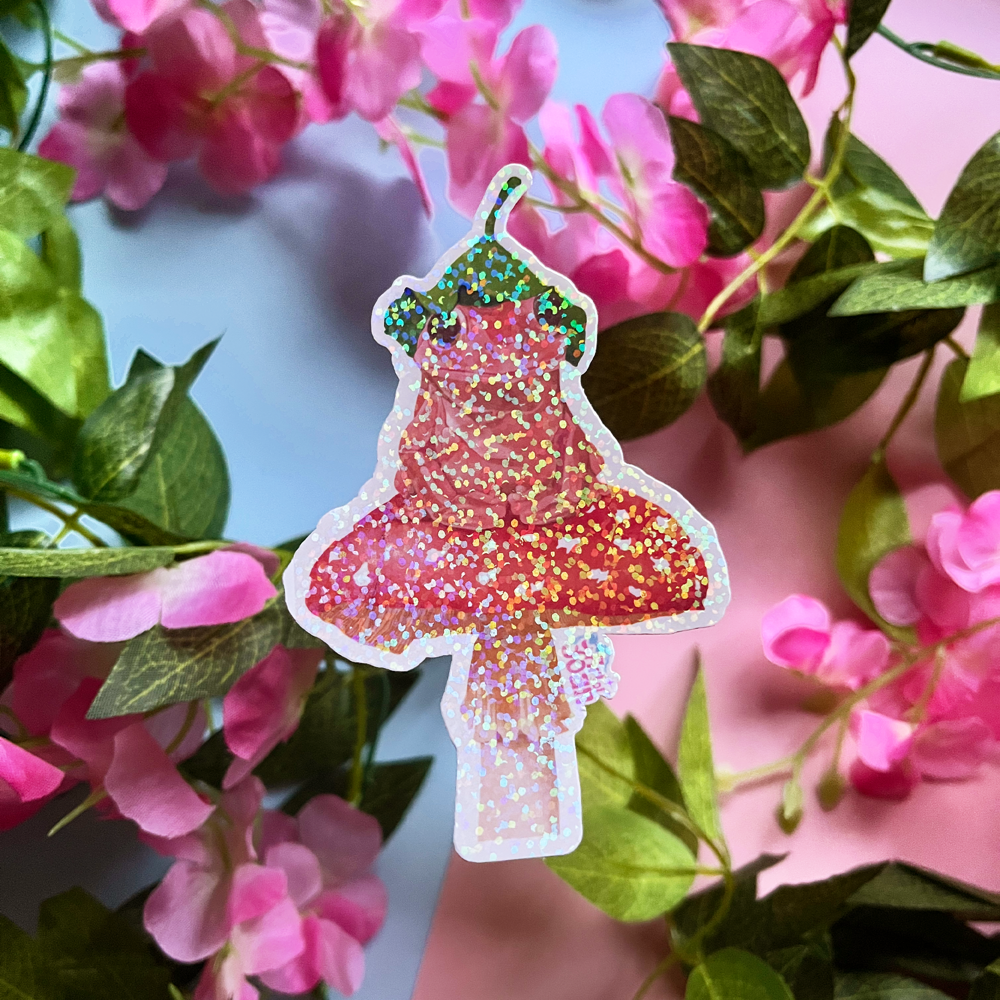 Fungi Frog Holographic Sticker