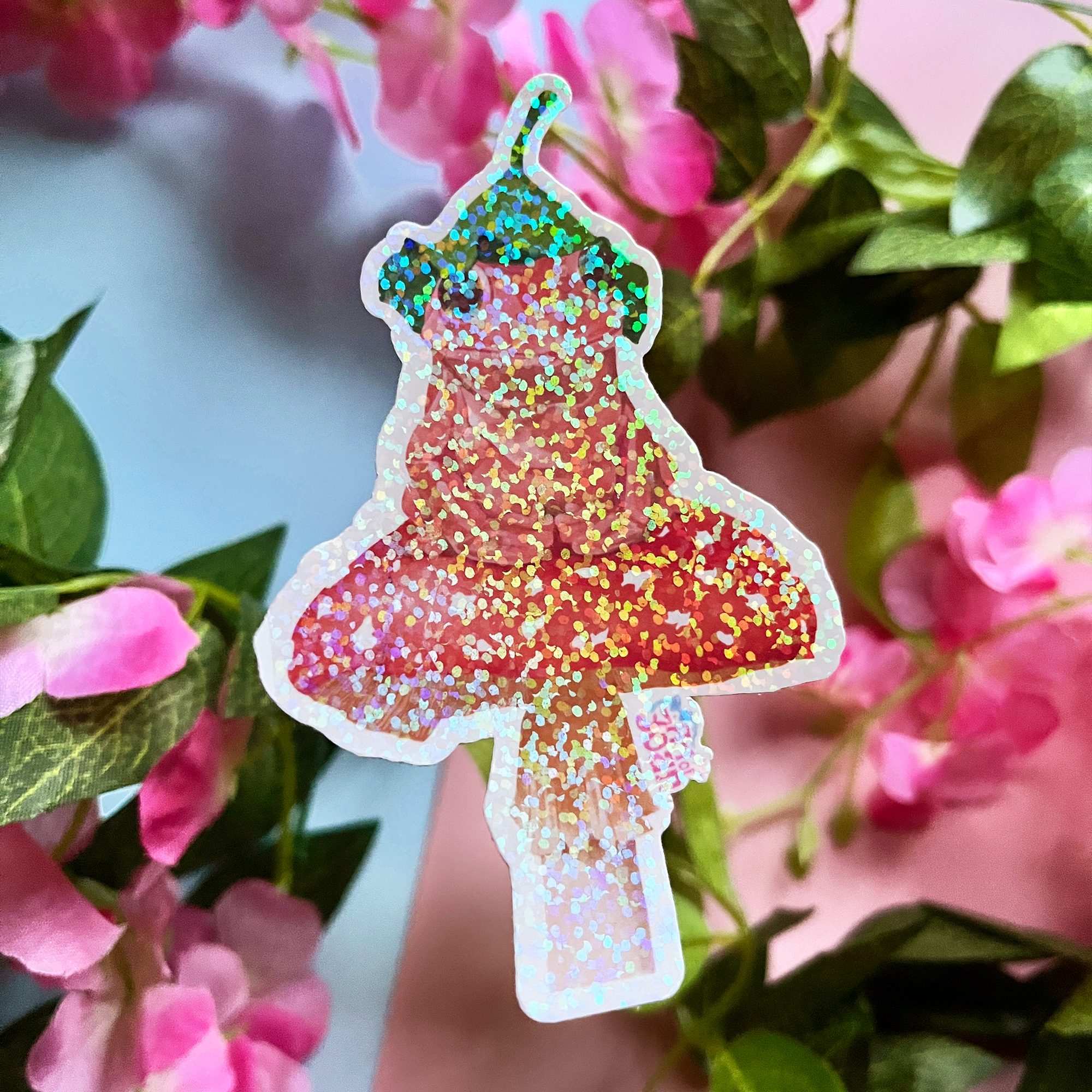 Fungi Frog Holographic Sticker