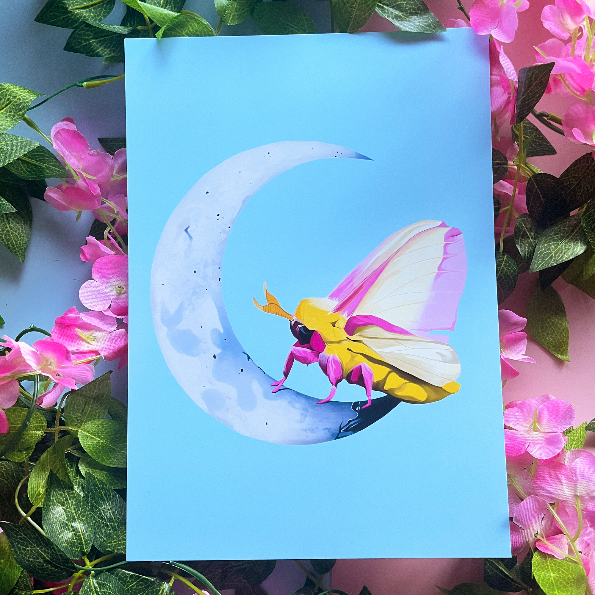 Moth on the Moon Art Print