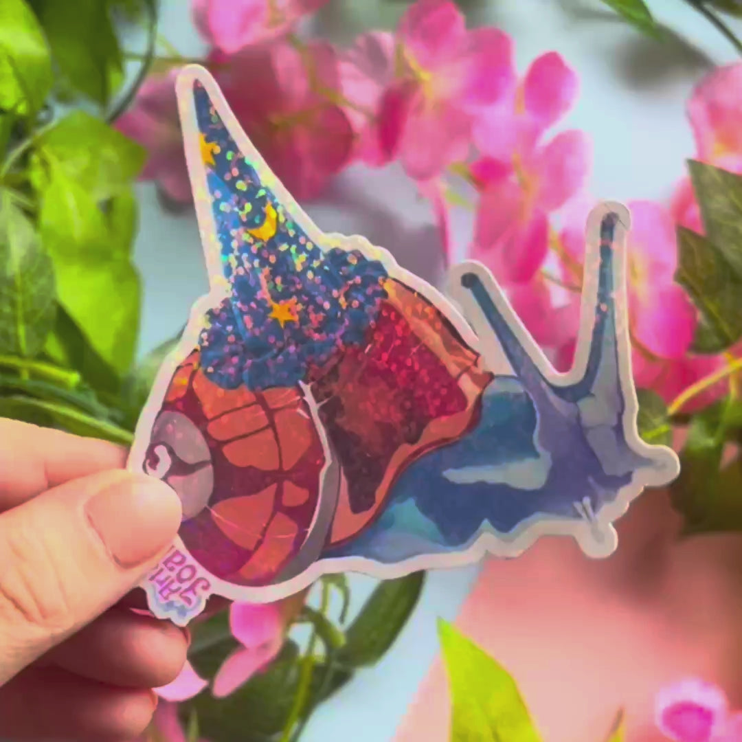 Wizard Snail Holographic Sticker