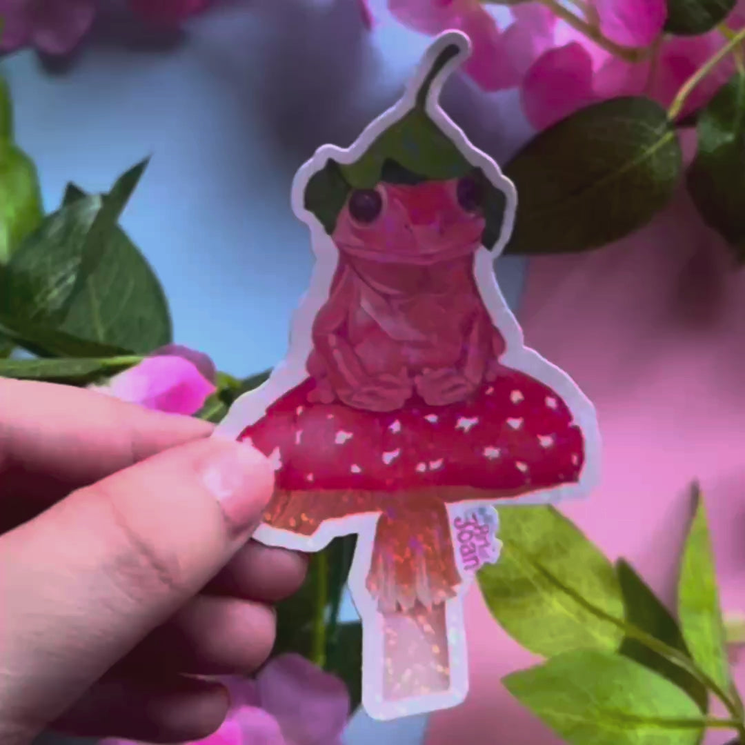 Fungi Frog Holographic Sticker