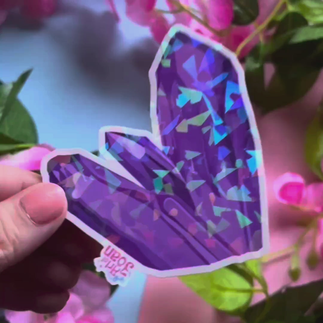 Amethyst Crystal Holographic Sticker