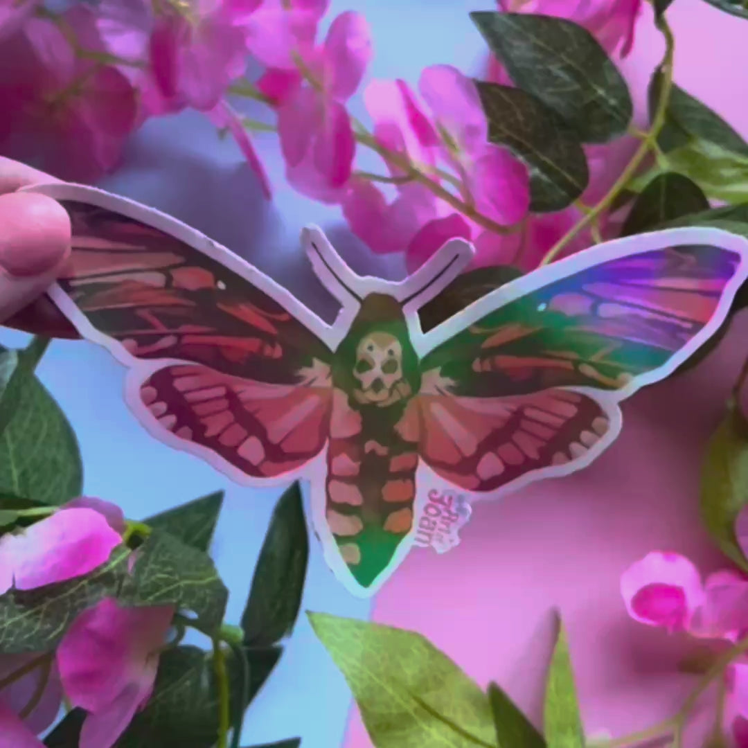 Death's Head Moth Holographic Sticker