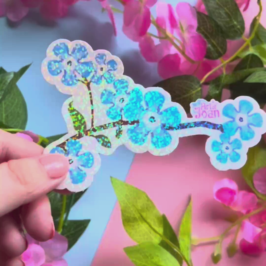 Forget Me Not Holographic Sticker